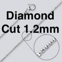 Sterling Silver Diamond Cut Bead Chain 1.2mm