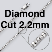 sterling silver diamond cut ball bead chain