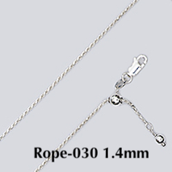 Adjustable Sterling Silver Rope Chain