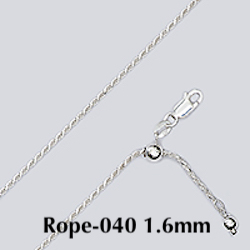 Adjustable Sterling Silver Rope Chain