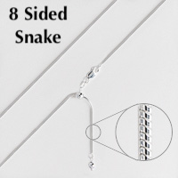 Sterling silver 8 sided snake chain